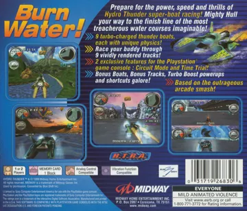 Hydro Thunder (US) box cover back